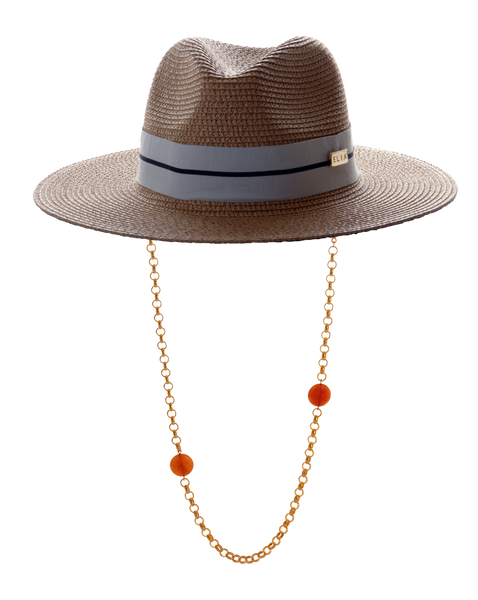 Brown Ribbon Hat